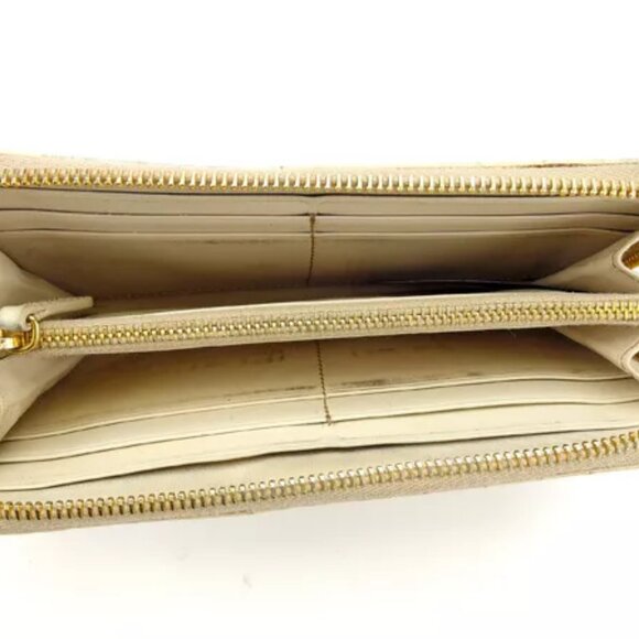 miumiu Wallet Purse Long Wallet Beige Gold Woman Authentic Used - Picture 5 of 6